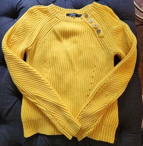 Lauren Ralph Lauren Yellow Sweater Small